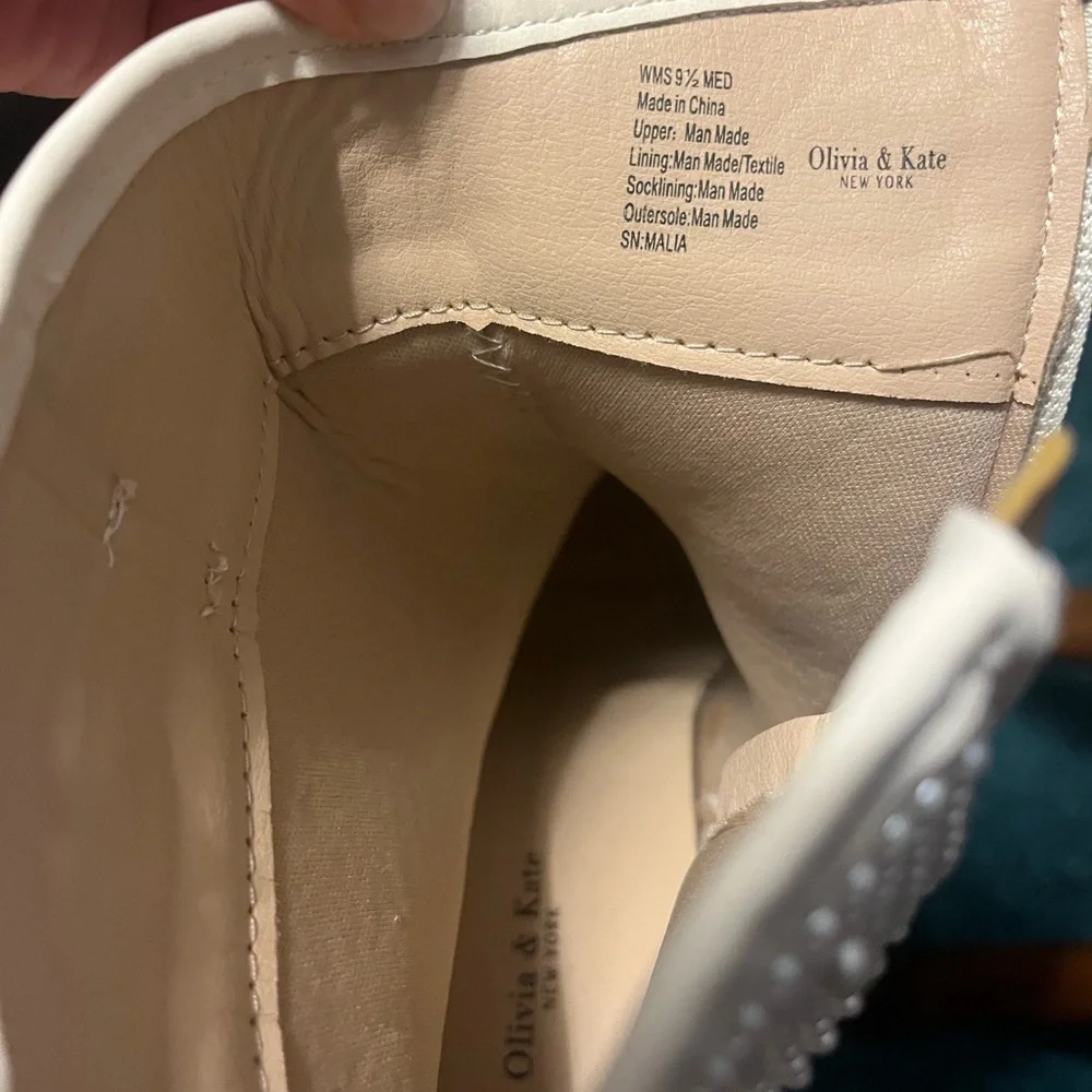 Olivia & Kate Women's White Embellished Ankle Boots - Picture 6 of 7